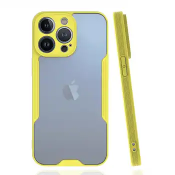 Apple İphone 14 Pro Max Kılıf Platin Silikon - Sarı