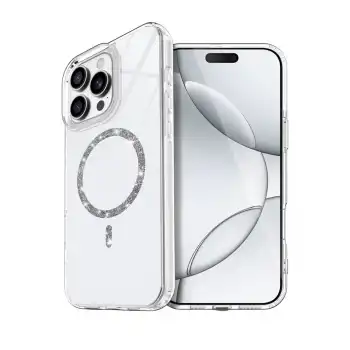 Apple İphone 14 Pro Max Live Diamond Magsafe Kapak - Şeffaf