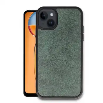 Apple İphone 15 Kılıf Aras Deri Kapak - Koyu Yeşil