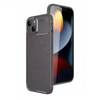Apple İphone 15 Kılıf Auto Focus Karbon Kapak - Gri
