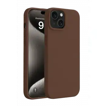Apple İphone 15 Kılıf First Silikon - Kahverengi