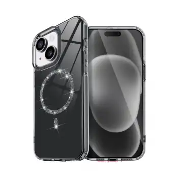 Apple İphone 15 Plus Live Diamond Magsafe Kapak - Siyah
