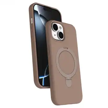 Apple İphone 15 Plus Regal Magsafe Standlı Kapak - Çöl Titanyum