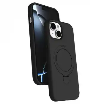 Apple İphone 15 Plus Regal Magsafe Standlı Kapak - Siyah