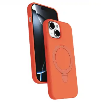 Apple İphone 15 Plus Regal Magsafe Standlı Kapak - Turuncu