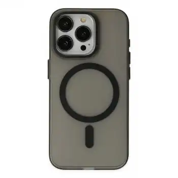 Apple İphone 15 Pro Kılıf Lodos Magneticsafe Mat Kapak - Siyah