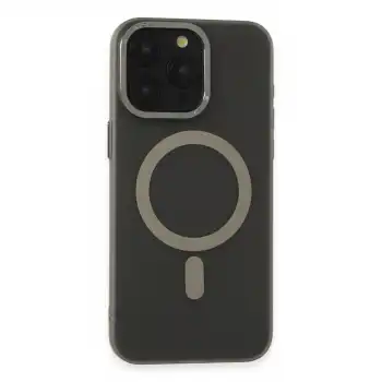Apple İphone 15 Pro Max Kılıf Lodos Magneticsafe Mat Kapak - Titan Gri