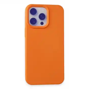 Apple İphone 15 Pro Max Kılıf Nano İçi Kadife Silikon - Turuncu