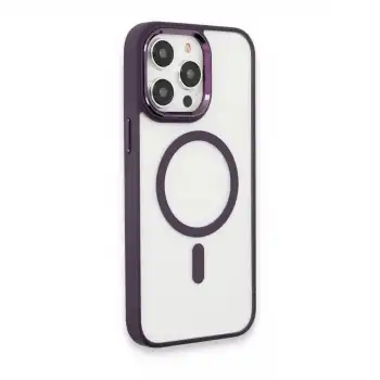 Apple İphone 15 Pro Max Kılıf Room Magneticsafe Silikon - Derin Mor