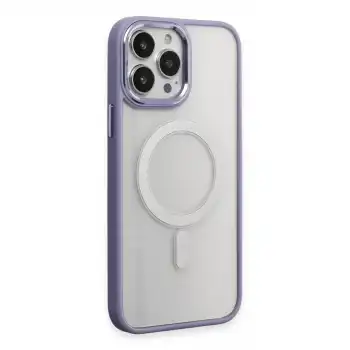 Apple İphone 15 Pro Max Kılıf Room Magneticsafe Silikon - Lila