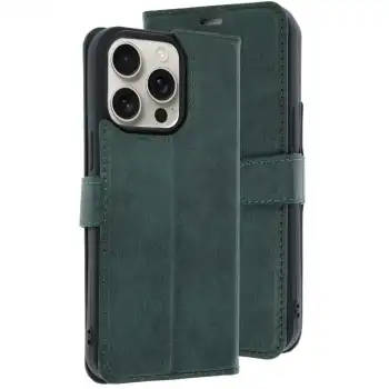 Apple İphone 15 Pro Max Kılıf Trend S Plus Kapaklı Kılıf - Koyu Yeşil