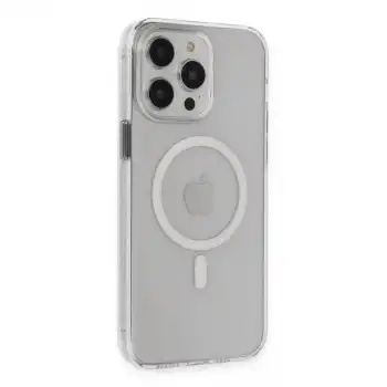 Apple İphone 15 Pro Max Kılıf Tron Şeffaf Magsafe Kapak - Şeffaf