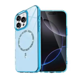 Apple İphone 15 Pro Max Live Diamond Magsafe Kapak - Mavi