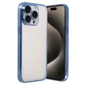 Apple İphone 15 Pro Max Razer Lensli Silikon - Açık Mavi