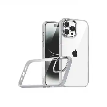 Apple İphone 15 Pro Max Razer Lensli Silikon - Gümüş