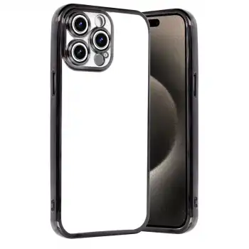 Apple İphone 15 Pro Max Razer Lensli Silikon - Siyah