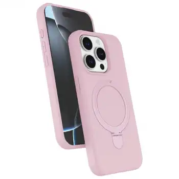 Apple İphone 15 Pro Max Regal Magsafe Standlı Kapak - Açık Pembe