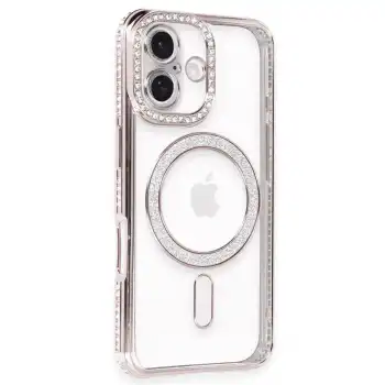 Apple İphone 16 Kılıf Joke Simli Magneticsafe Kılıf - Pembe