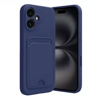 Apple İphone 16 Kılıf Kelvin Kartvizitli Silikon - Lacivert
