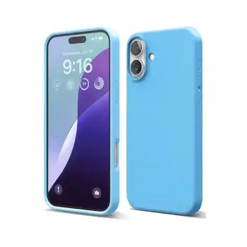 Apple İphone 16 Plus Kılıf Nano İçi Kadife Silikon - Mavi