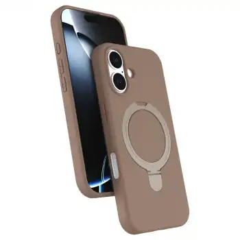 Apple İphone 16 Plus Regal Magsafe Standlı Kapak - Çöl Titanyum