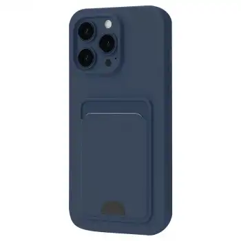 Apple İphone 16 Pro Kılıf Kelvin Kartvizitli Silikon - Lacivert