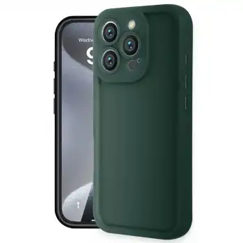 Apple İphone 16 Pro Kılıf Viera Silikon - Koyu Yeşil