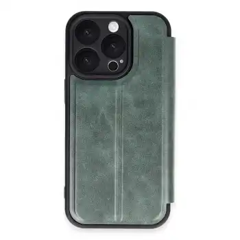Apple İphone 16 Pro Max Kılıf Flip Cover - Koyu Yeşil