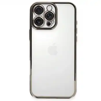 Apple İphone 16 Pro Max Kılıf Razer Lensli Silikon - Titanyum Gri