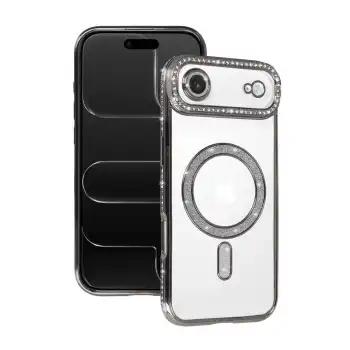 Apple İphone 17 Air Joke Simli Magneticsafe Kılıf - Gümüş