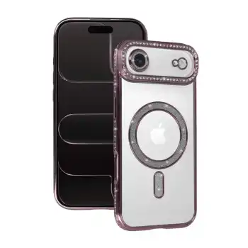 Apple İphone 17 Air Joke Simli Magneticsafe Kılıf - Pembe