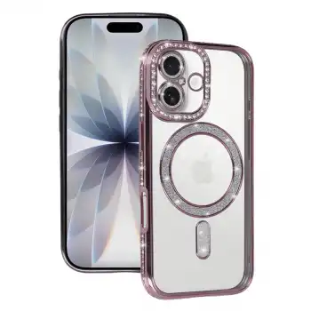 Apple İphone 17 Joke Simli Magneticsafe Kılıf - Pembe