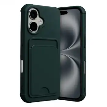 Apple İphone 17 Kelvin Kartvizitli Silikon - Koyu Yeşil