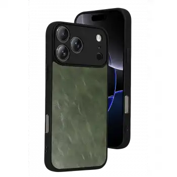 Apple İphone 17 Pro Max Aras Deri Kapak - Yeşil