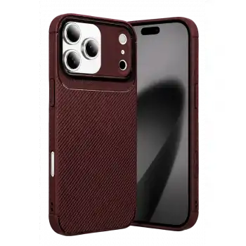 Apple İphone 17 Pro Max Auto Focus Karbon Kapak - Bordo