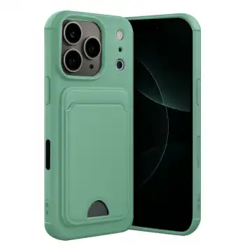 Apple İphone 17 Pro Max Kelvin Kartvizitli Silikon - Açık Yeşil