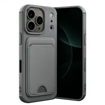 Apple İphone 17 Pro Max Kelvin Kartvizitli Silikon - Gri
