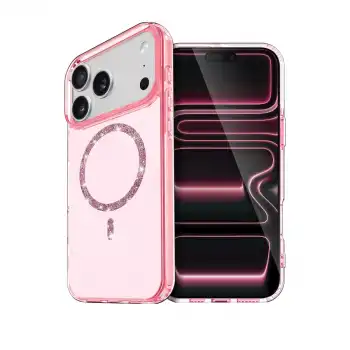 Apple İphone 17 Pro Max Live Diamond Magsafe Kapak - Pembe