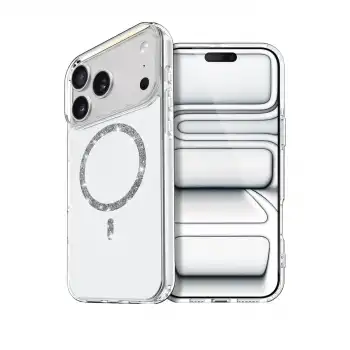 Apple İphone 17 Pro Max Live Diamond Magsafe Kapak - Şeffaf