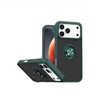 Apple İphone 17 Pro Max Montreal Yüzüklü Silikon Kapak - Yeşil