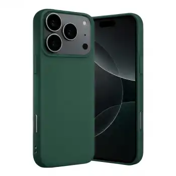 Apple İphone 17 Pro Max Nano İçi Kadife Silikon - Koyu Yeşil