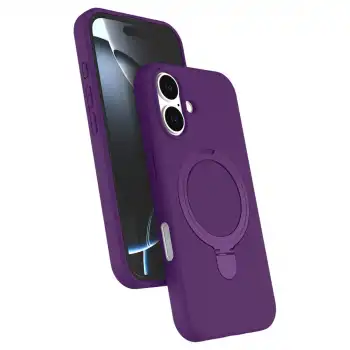 Apple İphone 17 Regal Magsafe Standlı Kapak - Derin Mor