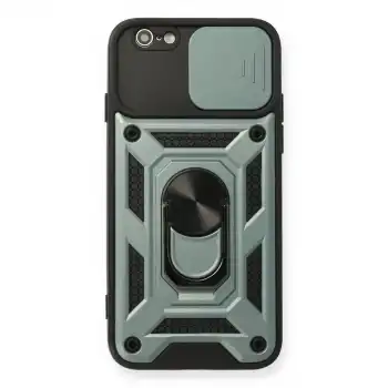Apple İphone 6 Kılıf Pars Lens Yüzüklü Silikon - Yeşil