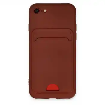 Apple İphone 7 Kılıf Kelvin Kartvizitli Silikon - Bordo