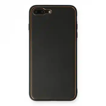 Apple İphone 7 Plus Kılıf Coco Deri Silikon Kapak - Siyah