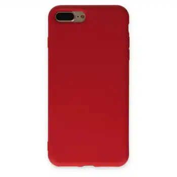 Apple İphone 7 Plus Kılıf Nano İçi Kadife Silikon - Kırmızı
