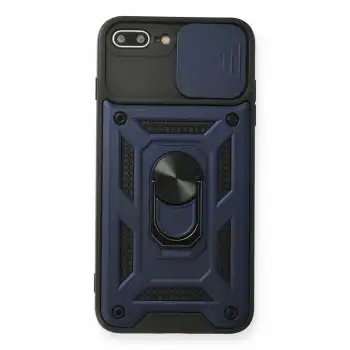 Apple İphone 7 Plus Kılıf Pars Lens Yüzüklü Silikon - Lacivert