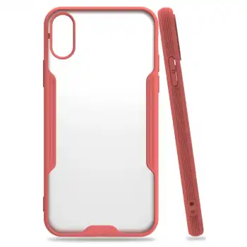 Apple İphone X Kılıf Platin Silikon - Pembe
