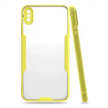 Apple İphone Xs Max Kılıf Platin Silikon - Sarı