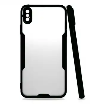 Apple İphone Xs Max Kılıf Platin Silikon - Siyah